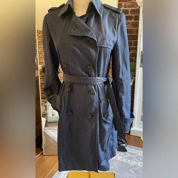 Lightweight Denim Trench Coat -Sz XS - Picture 2 of 5